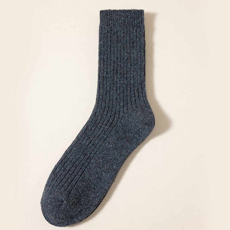 Plus Size Solid Color Warm Quarter Socks(6 Pairs) - Dark Grey - EU39-46(US6-12) - image 10
