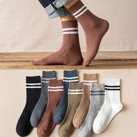 Plus Size Striped Soft Diebetic Quarter Socks(6 Pairs) - image 0