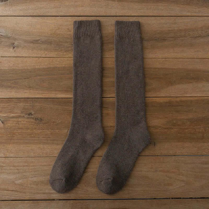 Thickened Thermal Knee High Socks(5 Pairs) - Coffee - EU39-45(US6-11) - image 9