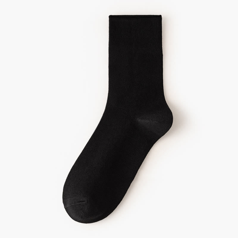 Solid Color High Elastic Quarter Socks(5 Pairs) - Black - EU36-40(US3-7) - image 9