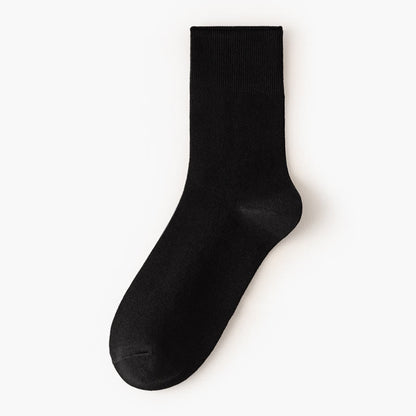 Solid Color High Elastic Quarter Socks(5 Pairs) - Black - EU36-40(US3-7) - image 9