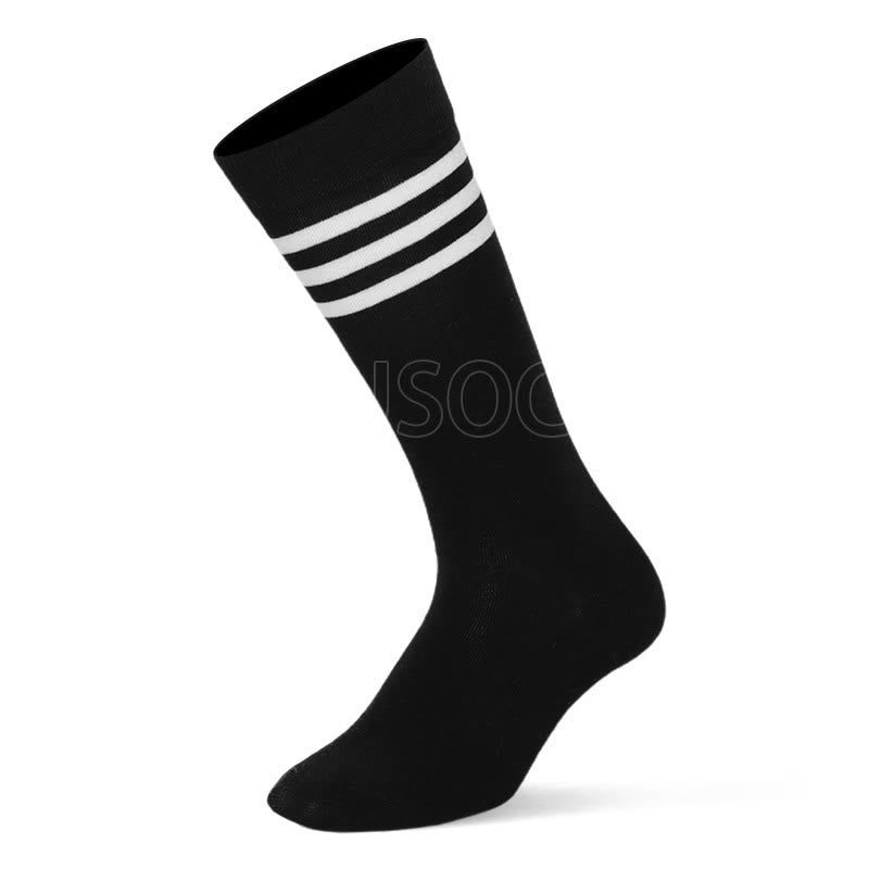 Mixed Color Cotton Plus Size Compression Socks(3 Pairs) - image 6