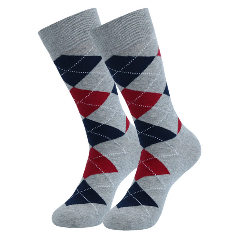 Plus Size Dot Rhombus Crew Socks(5 Pairs) - image 2