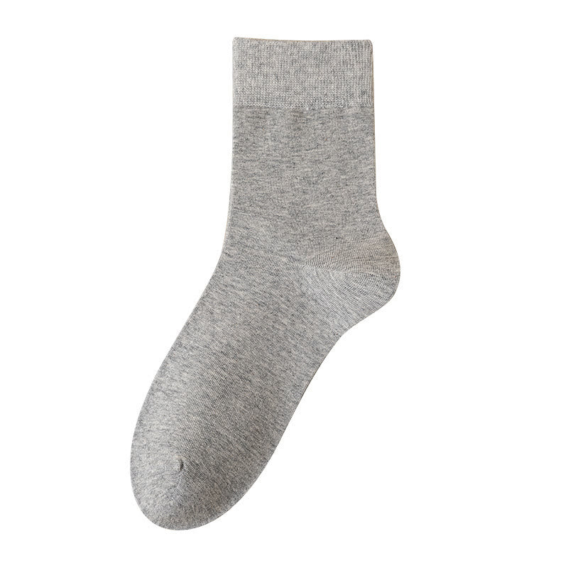 Plus Size Solid Color Breathable Quarter Socks(5 Pairs) - Light Gray - EU39-46(US6-12) - image 10
