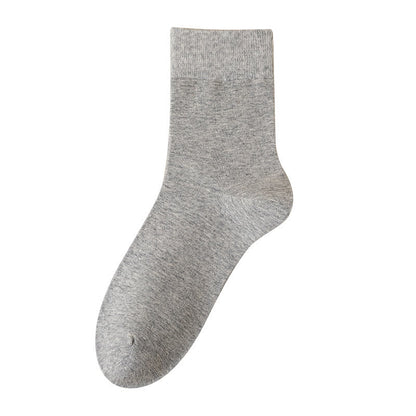 Plus Size Solid Color Breathable Quarter Socks(5 Pairs) - Light Gray - EU39-46(US6-12) - image 10