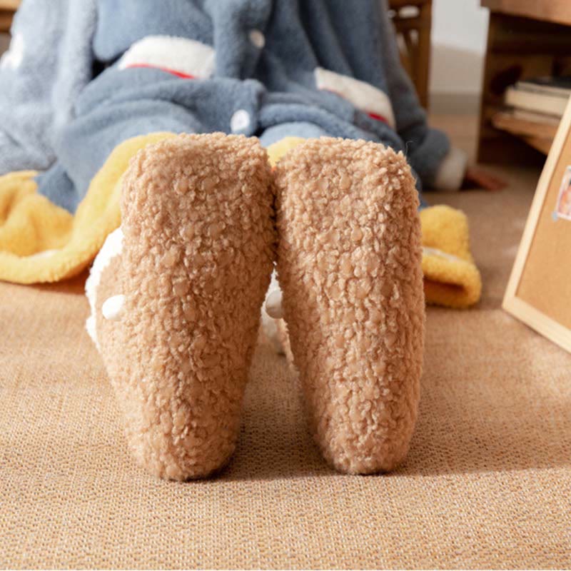 Lamb Design Coral Fleece Winter Slipper Socks - image 8