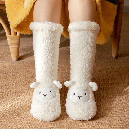 Lamb Design Coral Fleece Winter Slipper Socks - image 2