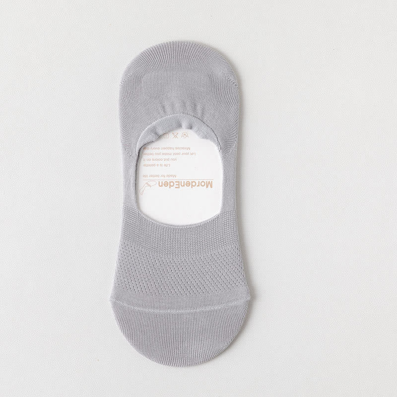 Mesh Elasticity No Show Socks(5 Pairs) - Light Gray - EU39-46(US5-12) - image 20