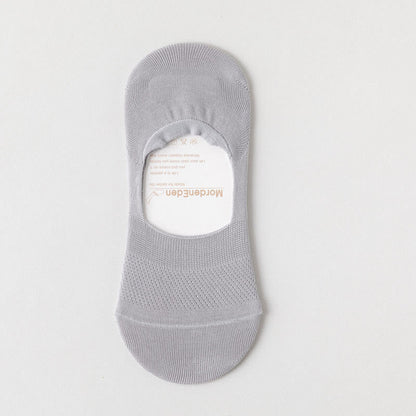 Mesh Elasticity No Show Socks(5 Pairs) - Light Gray - EU39-46(US5-12) - image 20