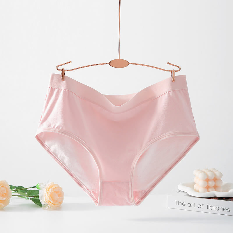 Simple High Waisted Strentch Panty(4 Packs) - Pink - 6XL - image 3