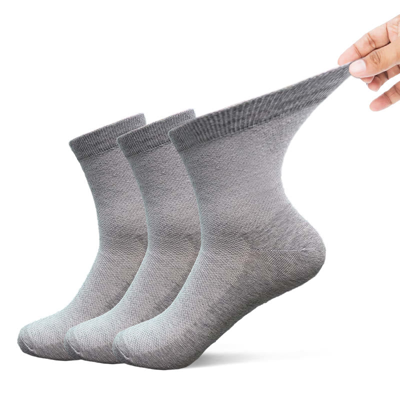 Toe Seamless Crew Socks(3 Pairs) - 42-48 - Grey - image 2