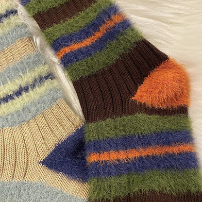 Color Block Furry Crew Socks(6 Pairs) - image 9