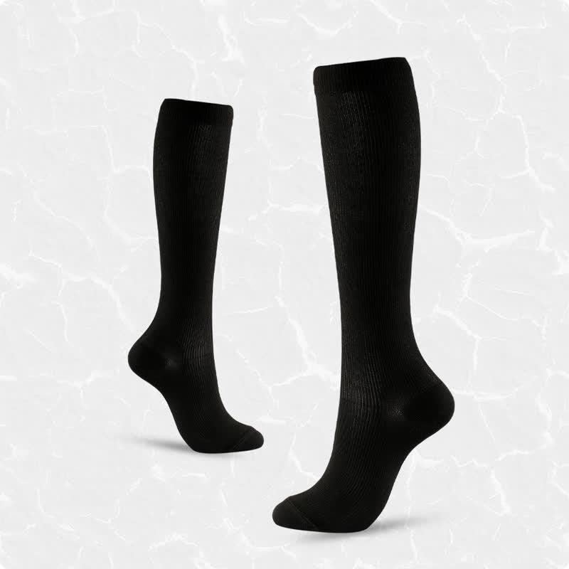 Plus Size Solid Color Anti-slip Compression Socks(6 Pairs) - image 7