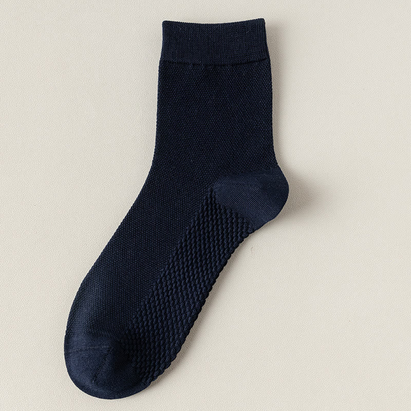 Cotton Mesh Quarter Socks(5 Pairs) - Navy Blue - EU39-46(US5-12) - image 19