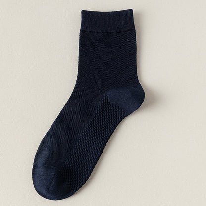 Cotton Mesh Quarter Socks(5 Pairs) - Navy Blue - EU39-46(US5-12) - image 19