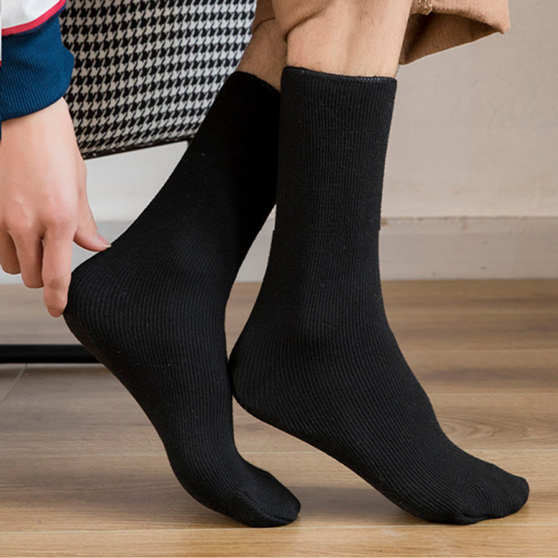 Plus Size Solid Color Fleece Crew Socks(6 Pairs) - image 8