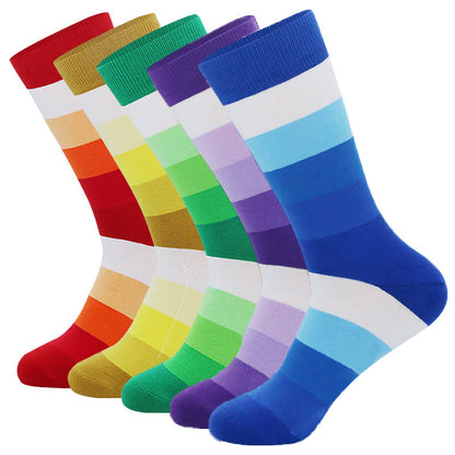 Bright Colorful Novelty Crew Socks(5 Pairs) - 42-48 - Multicolor - image 0