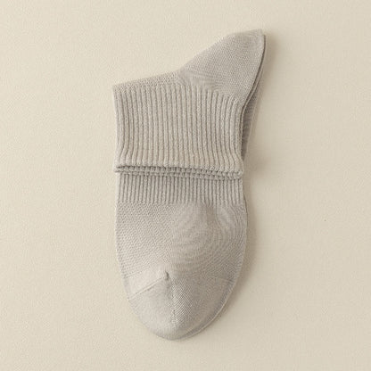 Seamless Mesh Quarter Socks(5 Pairs) - Light Gray - EU39-46(US5-12) - image 15