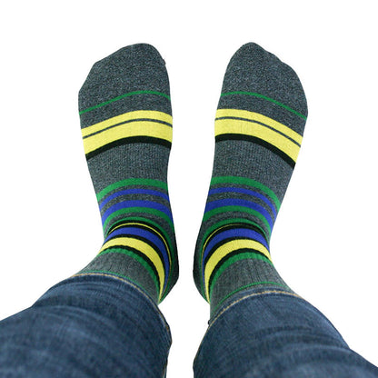 Dark Green Stripes Knee High Cushioned Socks - image 1