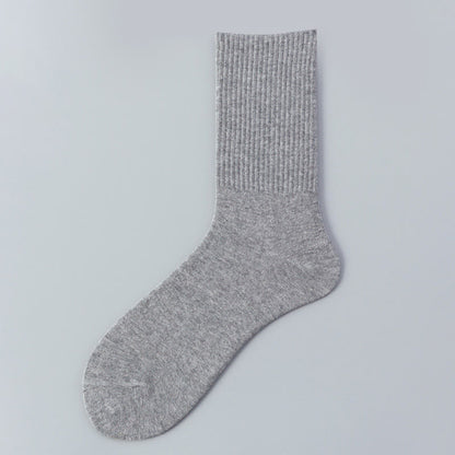 Breathable Soft Cotton Socks(3 Pairs) - 43-48 - Grey - image 9