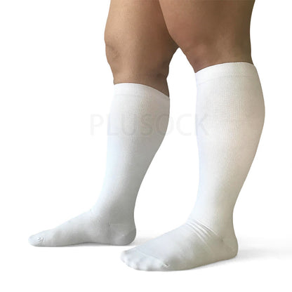 2XL-7XL White Plus Size Compression Socks(15-20mmHg)