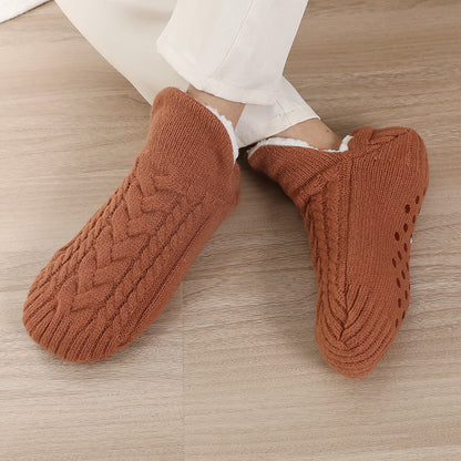 Plus Size Anti Slip Slipper Socks(2 Pairs) - Coffee - EU36-39(US3-6) - image 3