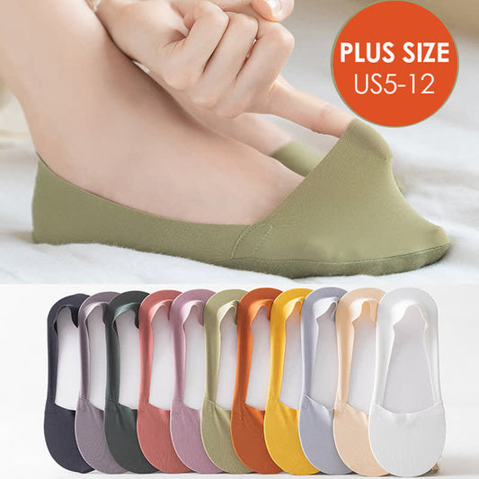 Unisex Plus Size Deep Mouth Boat Socks(5 Pairs)