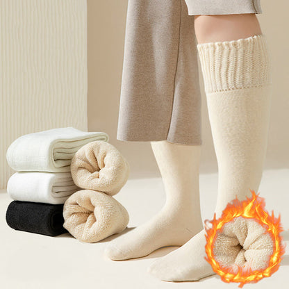 Solid Color Thickened Knee High Socks(6 Pairs) - image 0