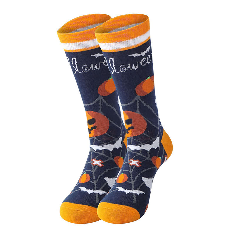 Halloween Pumpkin Cotton Crew Socks(5 Pairs) - image 3