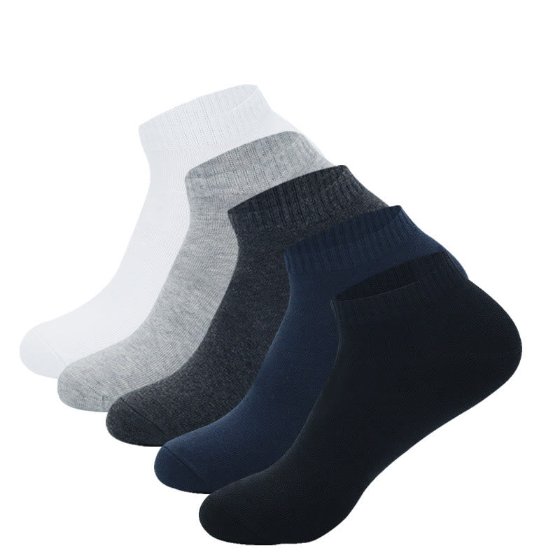 Deodorant Ankle Socks(5 Pairs) - 43-48 - White&Black&Grey&Dark Grey&Dark Blue - image 1