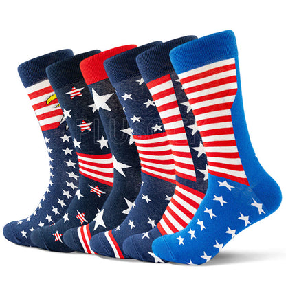 Plus Size USA Stars Stripes Crew Socks(6 Pairs) - image 0