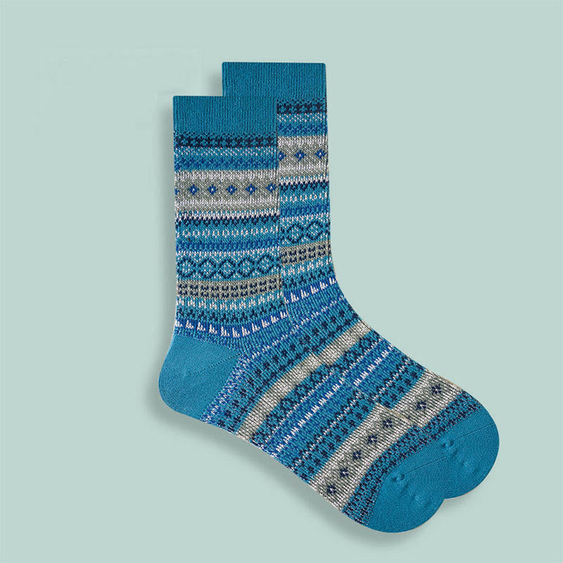 Retro Soft Cotton Quarter Socks(10 Pairs) - Blue - EU37-43(US4-9) - image 4