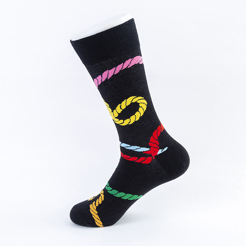 Plus Size Abstract Pattern Crew Socks(5 Pairs) - image 3