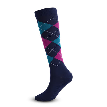 Colored Rhombus Compression Socks(5 Pairs) - image 1