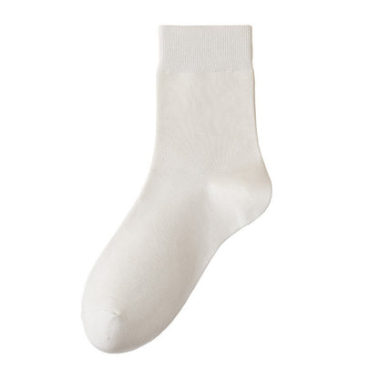 Plus Size Solid Color Breathable Quarter Socks(5 Pairs) - White - EU39-46(US6-12) - image 7