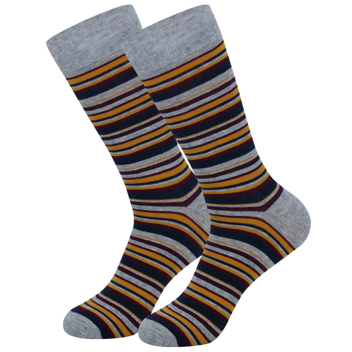 Plus Size Patchwork Pinstripes Crew Socks(5 Pairs) - image 8