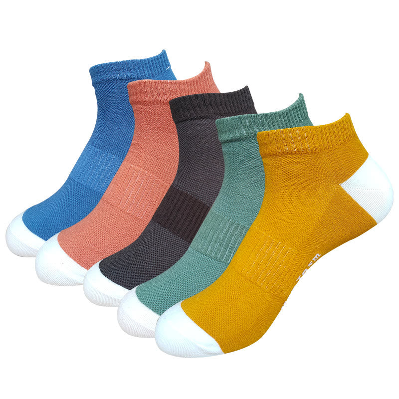 Letter Mesh Ankle Socks(5 Pairs) - Multicolor - EU42-48(US8-13) - image 15