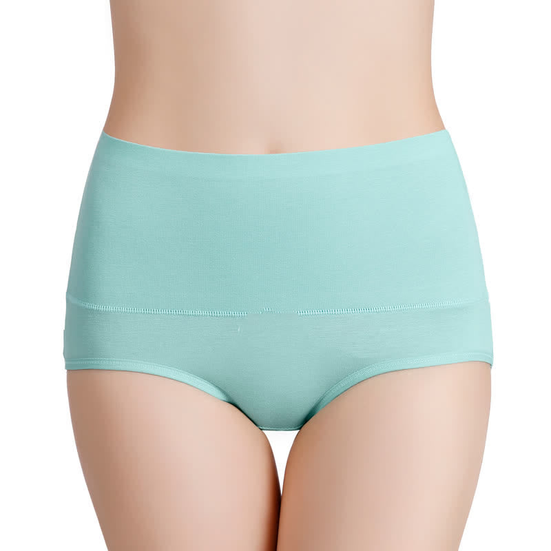 High-Waisted Solid Comfy Panty(4 Packs) - Light Green - 7XL - image 10