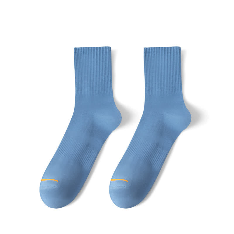 Solid Comfy Quarter Socks(6 Pairs) - EU39-48(US6-13) - Blue - image 8