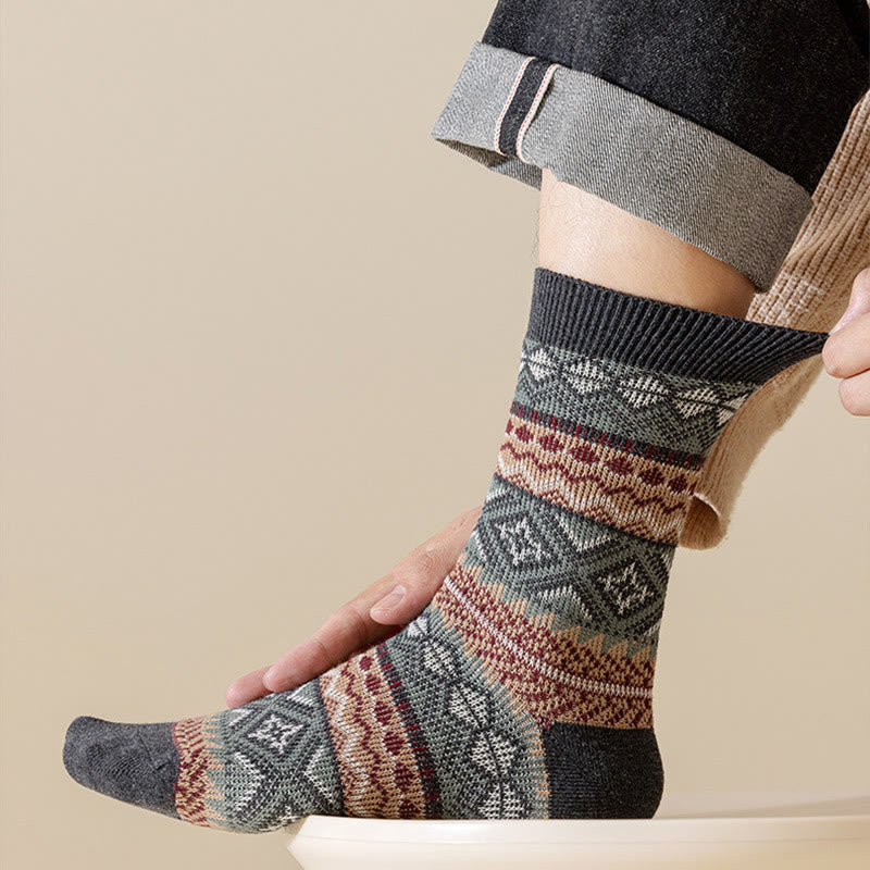 Plus Size Retro Breathable Quarter Socks(3 Pairs) - image 8