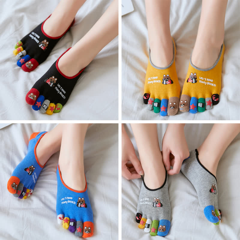 Plus Size Funny Cartoon Alignment Socks(4 Pairs)