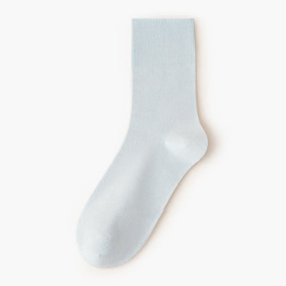 Solid Color High Elastic Quarter Socks(5 Pairs) - Light Blue - EU36-40(US3-7) - image 14