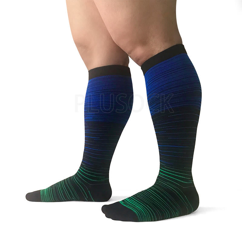 Plusock Blue Filaments Plus Size Compression Socks 2XL-7XL(3 Pairs) - image 4