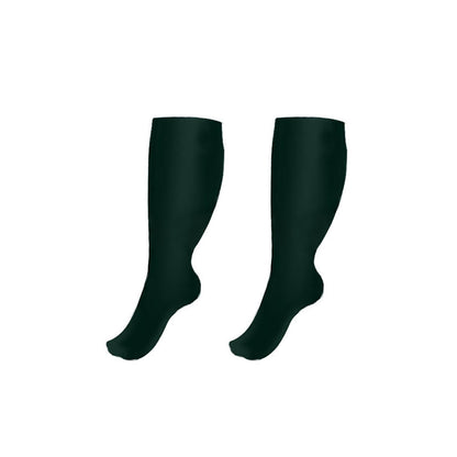 Plus Size Wide Calf Compression Socks(3 Pairs) - Dark Green - 4XL - image 3