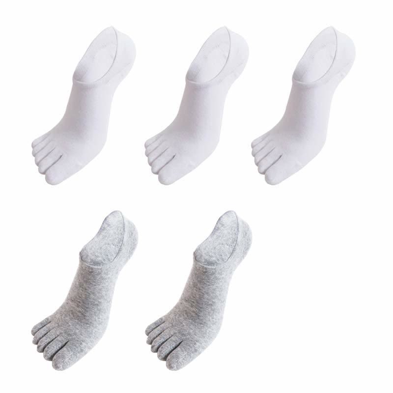Five Toes Antibacterial Alignment Socks(5 Pairs) - White*3+Light Gray*2 - EU43-51(US9-16) - image 9