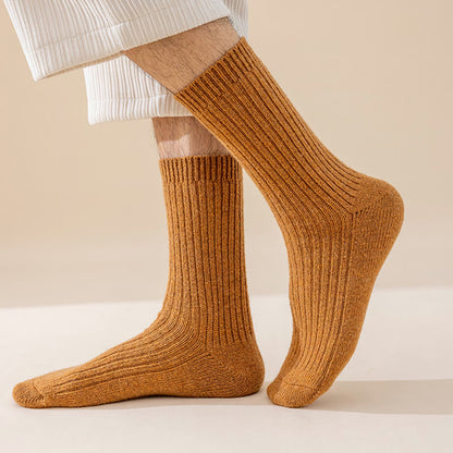 Plus Size Solid Color Warm Quarter Socks(6 Pairs) - image 1