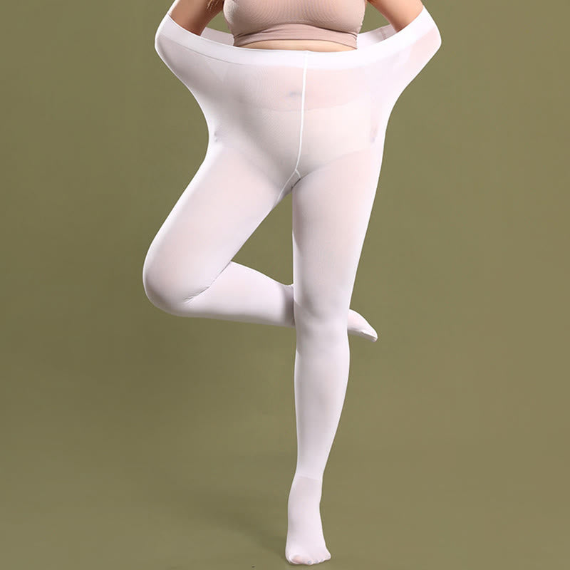 80D Women Tear-proof Plus Size Footless Tights(3 Pairs) - XL - image 0