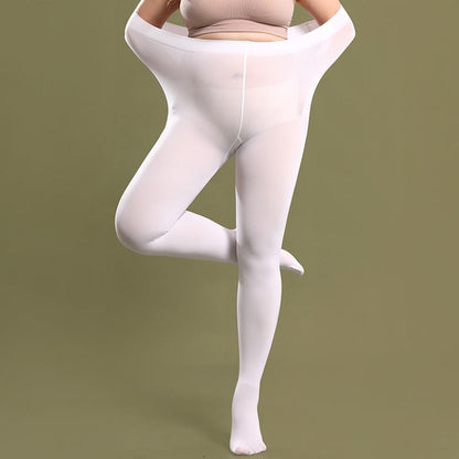 80D Women Tear-proof Plus Size Footless Tights(3 Pairs) - XL - image 0