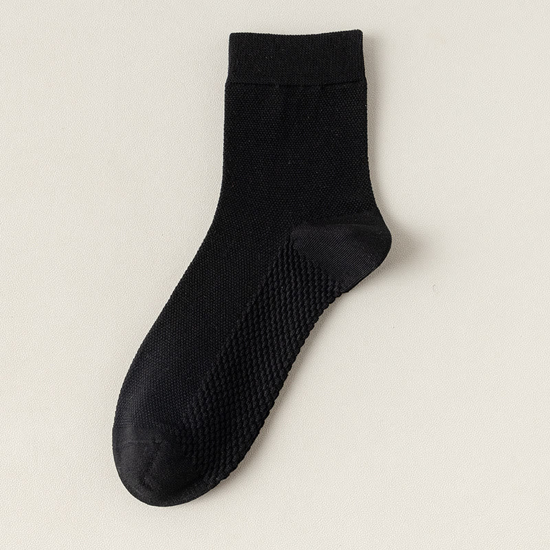 Cotton Mesh Quarter Socks(5 Pairs) - Black - EU39-46(US5-12) - image 16