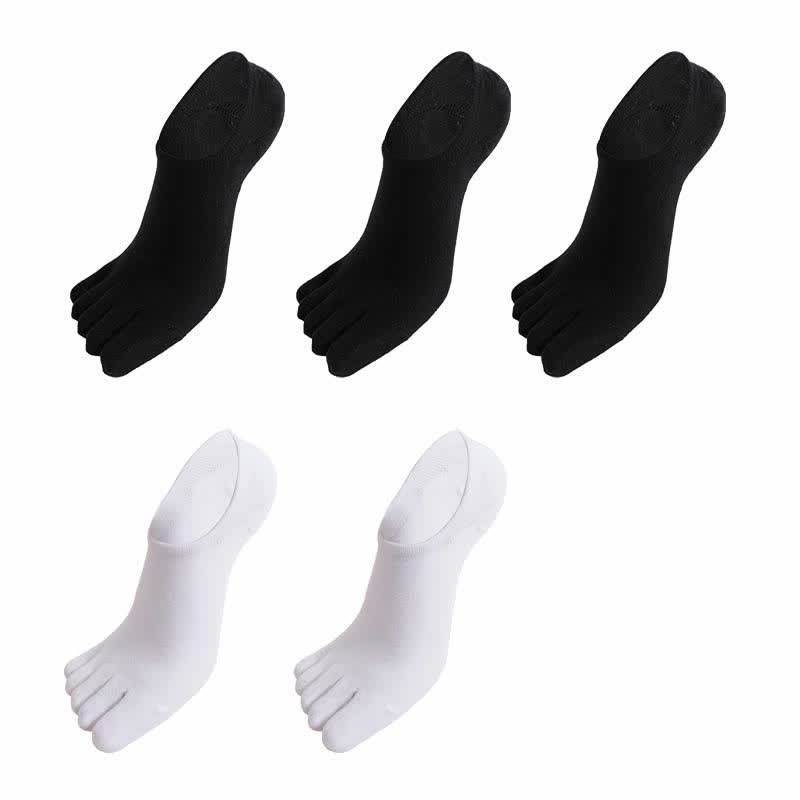 Five Toes Antibacterial Alignment Socks(5 Pairs) - Black*3+White*2 - EU43-51(US9-16) - image 12